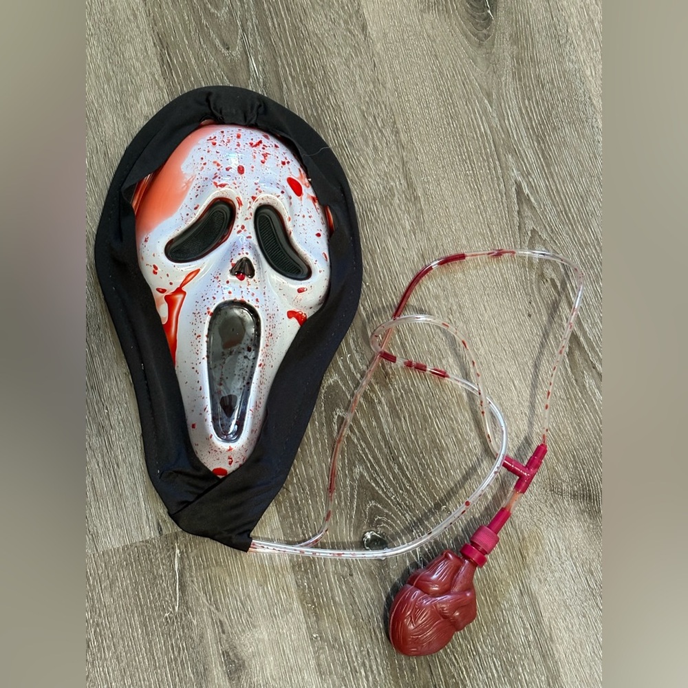 Ghost Face Scream Bloody Heart Halloween Mask